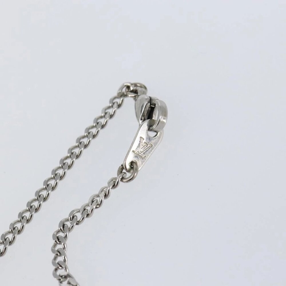 LOUIS VUITTON Monogram Row Necklace metal Silver M02254 LV Auth 143366 - Picture 14 of 16